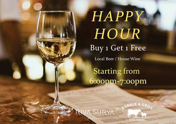 Happy hour Riva Surya Bangkok Hotel Happy hour Riva Surya Bangkok Hotel